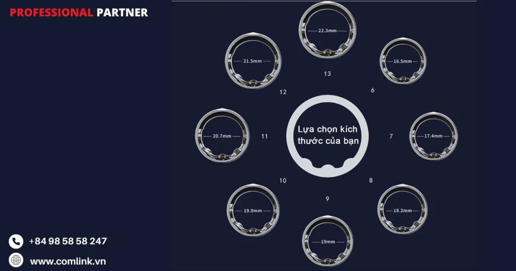 Nhẫn HR01 có nhiều kích thước khác nhau