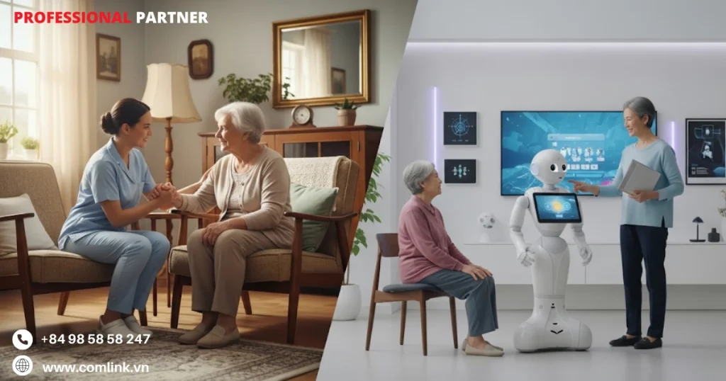 So sánh chăm sóc bằng AI và chăm sóc truyền thống