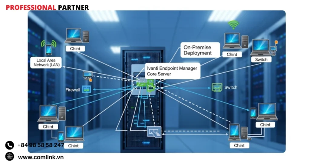 Mô hình triển khai Ivanti Endpoint Manager
