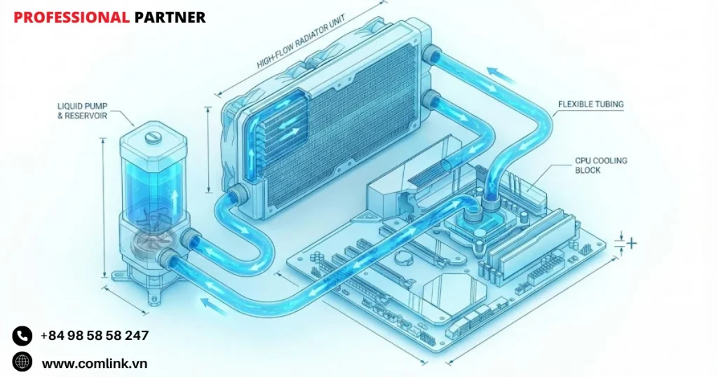 Kiến trúc hệ thống làm mát bằng chất lỏng