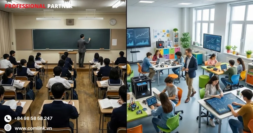 So sánh Stem với phòng học truyền thống