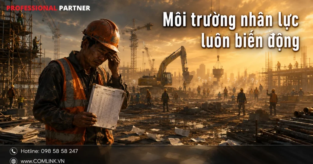 Khó khăn khi chấm công tại công trường